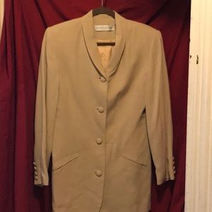 Beige, Longer Cut, Detailed, Four Button Jacket